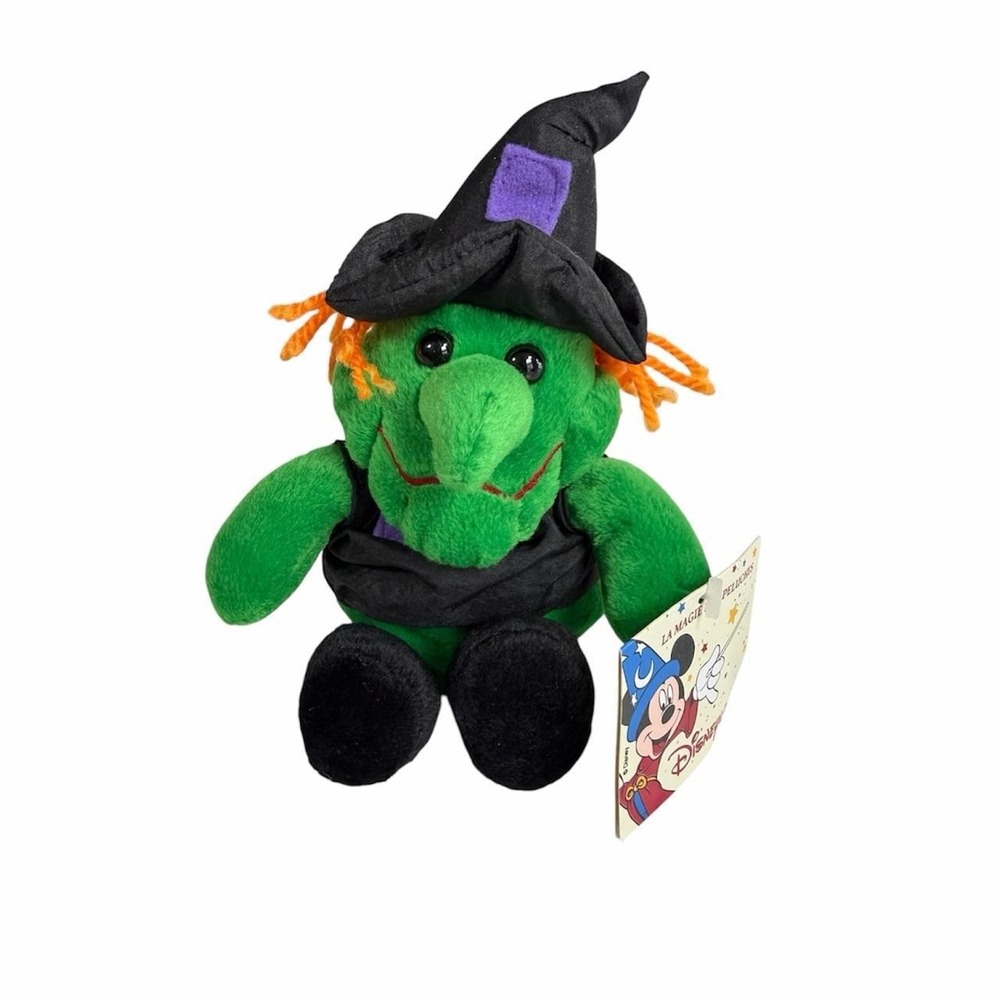 Vintage Disneyland Paris Halloween Witch Plush Bean Bag NWT Disney Rare